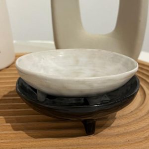 Sage Leaf Pottery (Black, 10.5cm) 黑色陶瓷烧盘